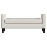 Rex Fabric Upholstered Accent Bench with Armrests Vanilla 910260 - Ella Furniture