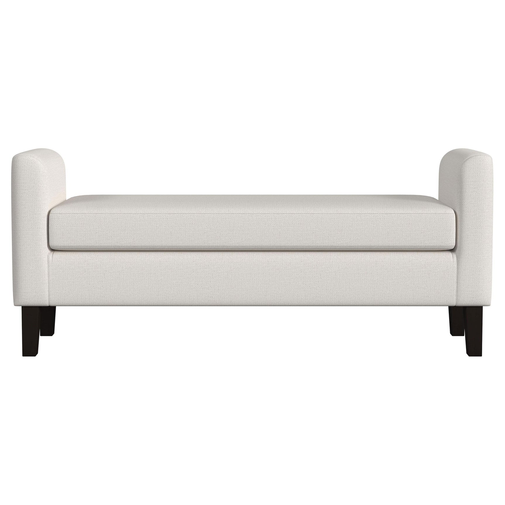 Rex Fabric Upholstered Accent Bench with Armrests Vanilla 910260 - Ella Furniture
