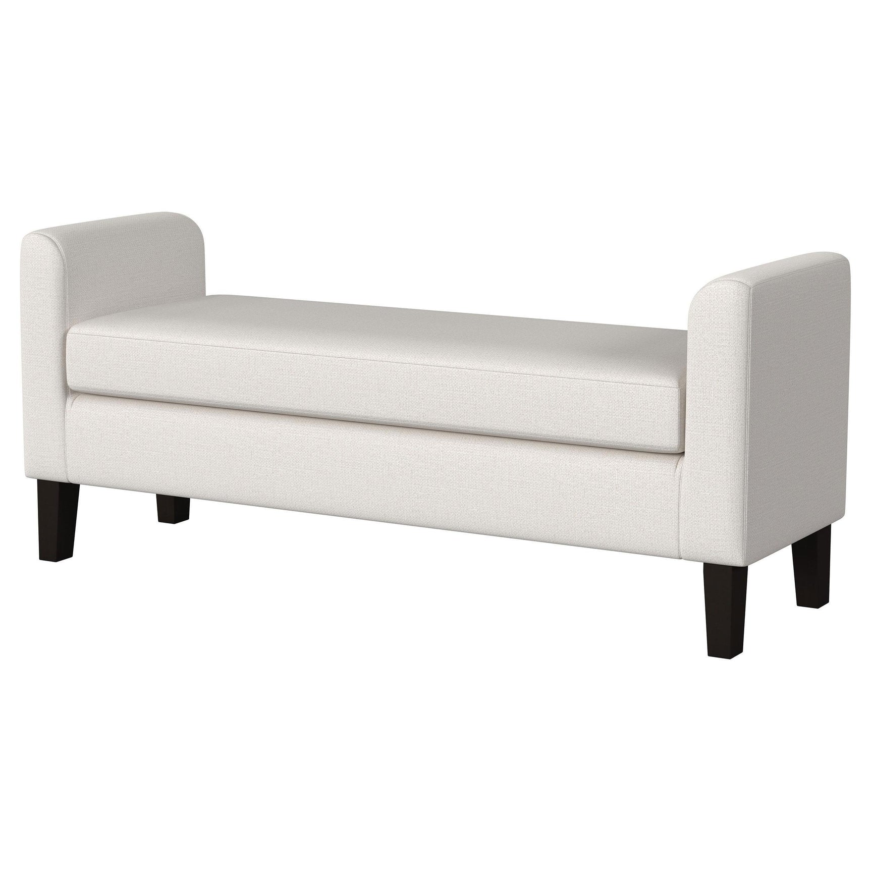 Rex Fabric Upholstered Accent Bench with Armrests Vanilla 910260 - Ella Furniture