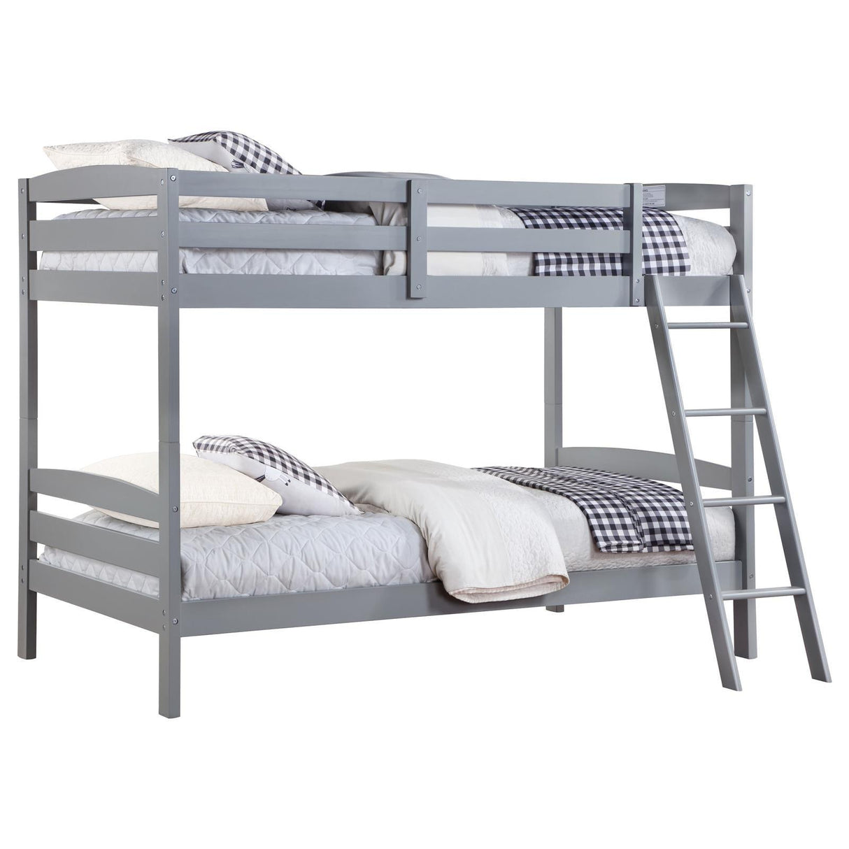 Rhea Wood Twin Over Twin Bunk Bed Grey 460563T - Ella Furniture
