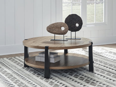 Ridgester Light Brown/Black Coffee Table from Ella Furniture