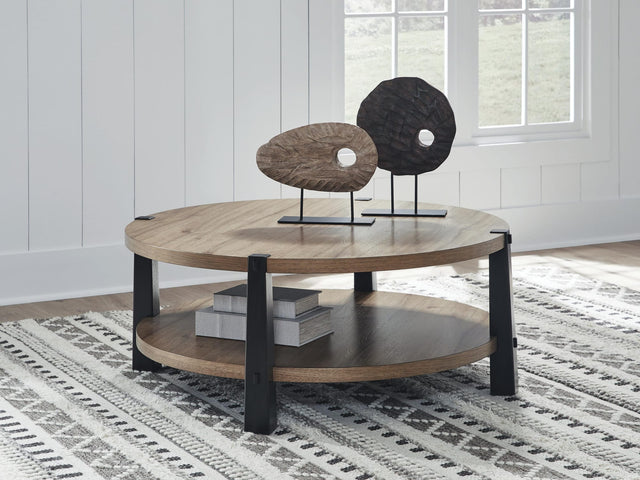 Ridgester Light Brown/Black Coffee Table from Ella Furniture