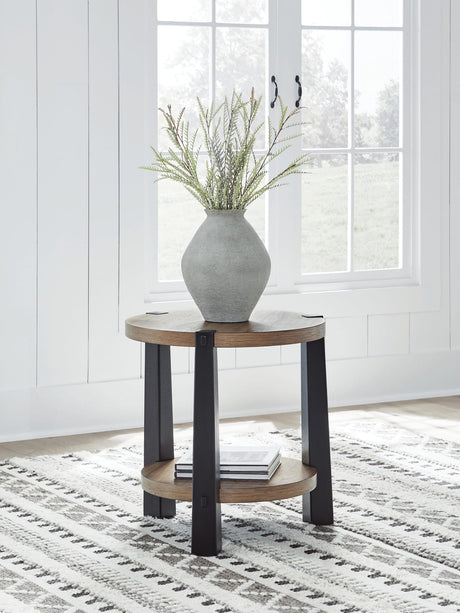 Ridgester Light Brown/Black End Table from Ella Furniture