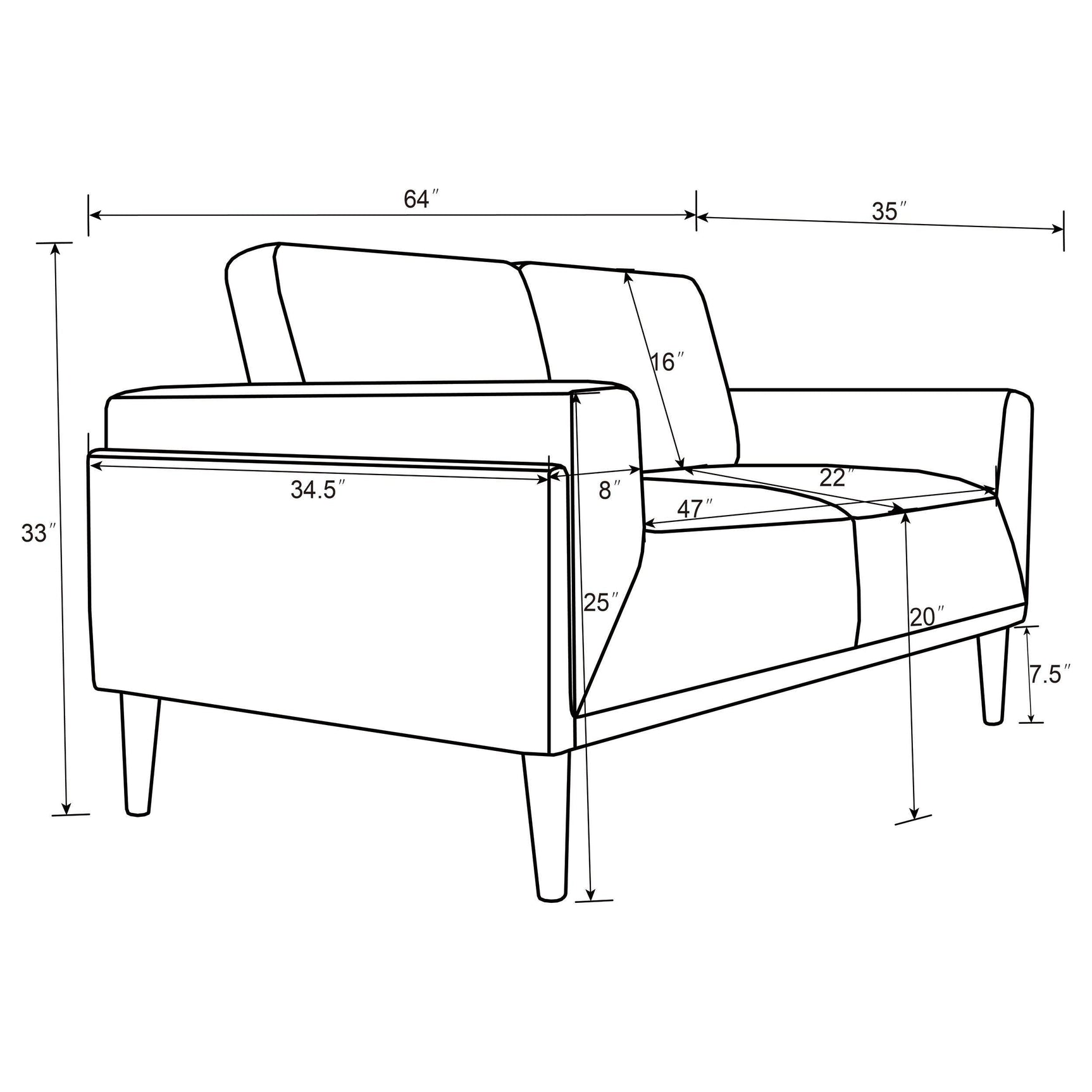 Rilynn 2-piece Upholstered Track Arm Sofa Set Grey 509524-S2 - Ella Furniture