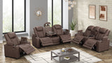 Rima Brown Air Leather Reclining 3-Piece Living Room Set from Ella Furniture