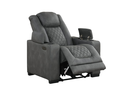 Rima Dark Grey Air Leather Reclining 3-Piece Living Room Set view 5