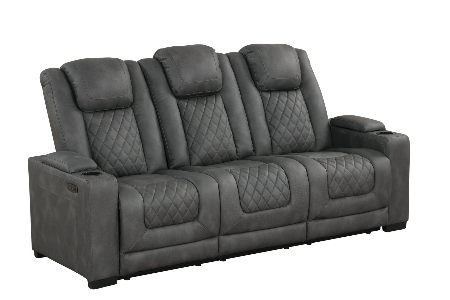 Rima Dark Grey Air Leather Reclining 3-Piece Living Room Set view 6