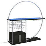 Risley 2-Door Circular LED Home Bar With Wine Storage Dark Charcoal 182799 - Ella Furniture