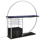 Risley 2-Door Circular LED Home Bar With Wine Storage Dark Charcoal 182799 - Ella Furniture