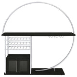 Risley 2-Door Circular LED Home Bar With Wine Storage Dark Charcoal 182799 - Ella Furniture