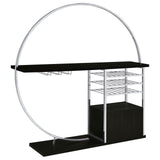 Risley 2-Door Circular LED Home Bar With Wine Storage Dark Charcoal 182799 - Ella Furniture