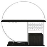 Risley 2-Door Circular LED Home Bar With Wine Storage Dark Charcoal 182799 - Ella Furniture