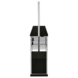 Risley 2-Door Circular LED Home Bar With Wine Storage Dark Charcoal 182799 - Ella Furniture