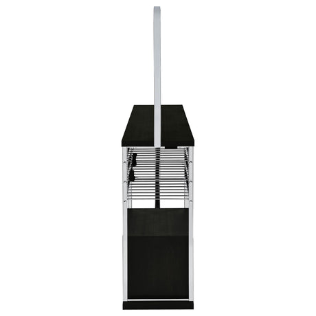 Risley 2-Door Circular LED Home Bar With Wine Storage Dark Charcoal 182799 - Ella Furniture