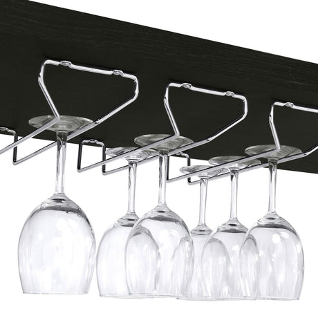 Risley 2-Door Circular LED Home Bar With Wine Storage Dark Charcoal 182799 - Ella Furniture