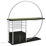 Risley 2-Door Circular LED Home Bar With Wine Storage Dark Charcoal 182799 - Ella Furniture