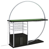 Risley 2-Door Circular LED Home Bar With Wine Storage Dark Charcoal 182799 - Ella Furniture