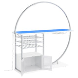 Risley 2-Door Circular LED Home Bar With Wine Storage White High Gloss 182798 - Ella Furniture