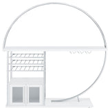 Risley 2-Door Circular LED Home Bar With Wine Storage White High Gloss 182798 - Ella Furniture