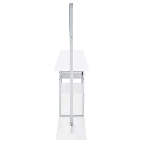Risley 2-Door Circular LED Home Bar With Wine Storage White High Gloss 182798 - Ella Furniture