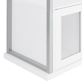 Risley 2-Door Circular LED Home Bar With Wine Storage White High Gloss 182798 - Ella Furniture
