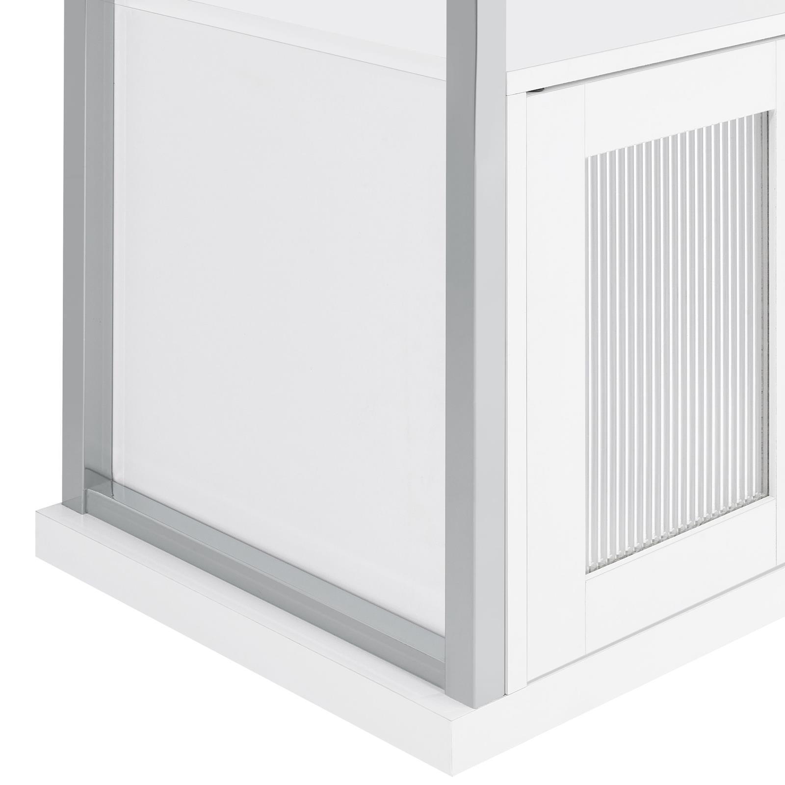 Risley 2-Door Circular LED Home Bar With Wine Storage White High Gloss 182798 - Ella Furniture