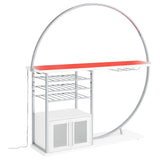 Risley 2-Door Circular LED Home Bar With Wine Storage White High Gloss 182798 - Ella Furniture