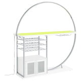 Risley 2-Door Circular LED Home Bar With Wine Storage White High Gloss 182798 - Ella Furniture
