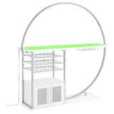 Risley 2-Door Circular LED Home Bar With Wine Storage White High Gloss 182798 - Ella Furniture