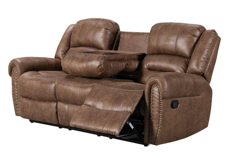 Rivercreek Brown Modern Sleek Palomino Upholstered 3Pc Reclining Set - Ella Furniture