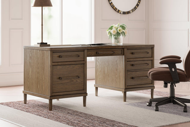 Roanhowe Brown 68" Home Office Desk - Ella Furniture