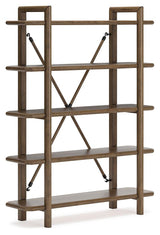 Roanhowe Brown 71" Bookcase - Ella Furniture
