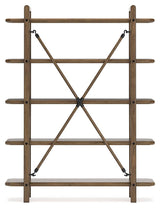 Roanhowe Brown 71" Bookcase - Ella Furniture