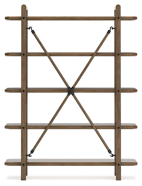 Roanhowe Brown 71" Bookcase - Ella Furniture