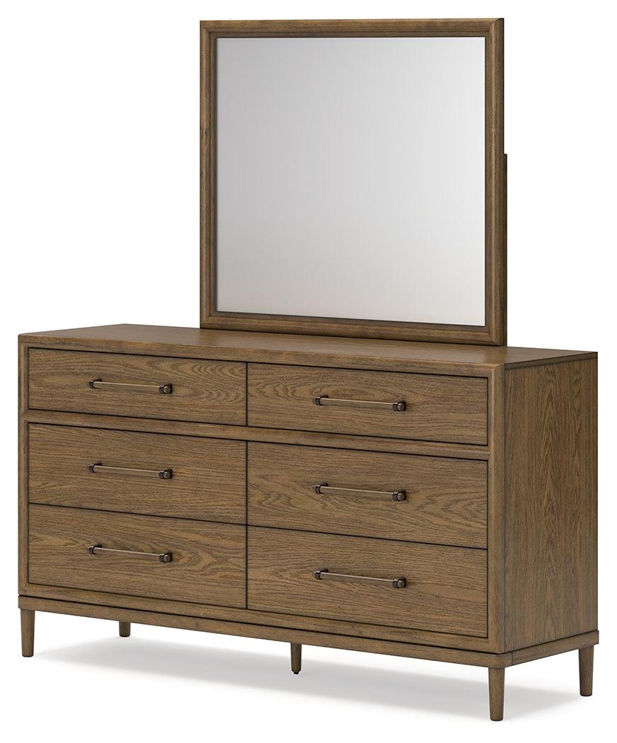 Roanhowe Brown Dresser And Mirror - Ella Furniture
