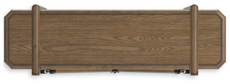 Roanhowe Brown Home Office Desk and Storage - Ella Furniture