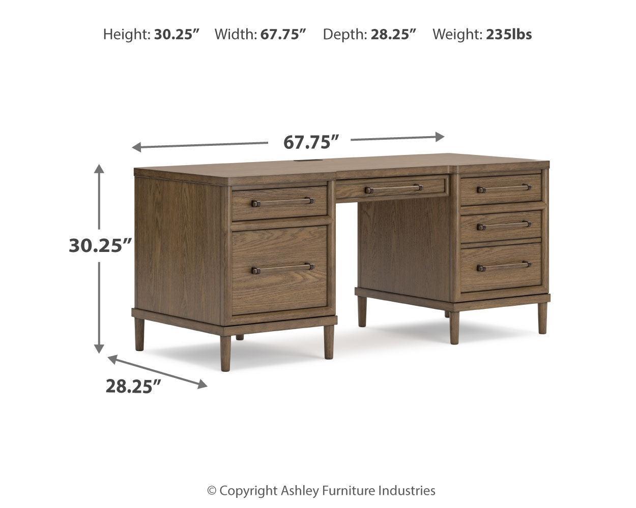 Roanhowe Brown Home Office Desk and Storage - Ella Furniture