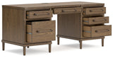 Roanhowe Brown Home Office Desk and Storage - Ella Furniture