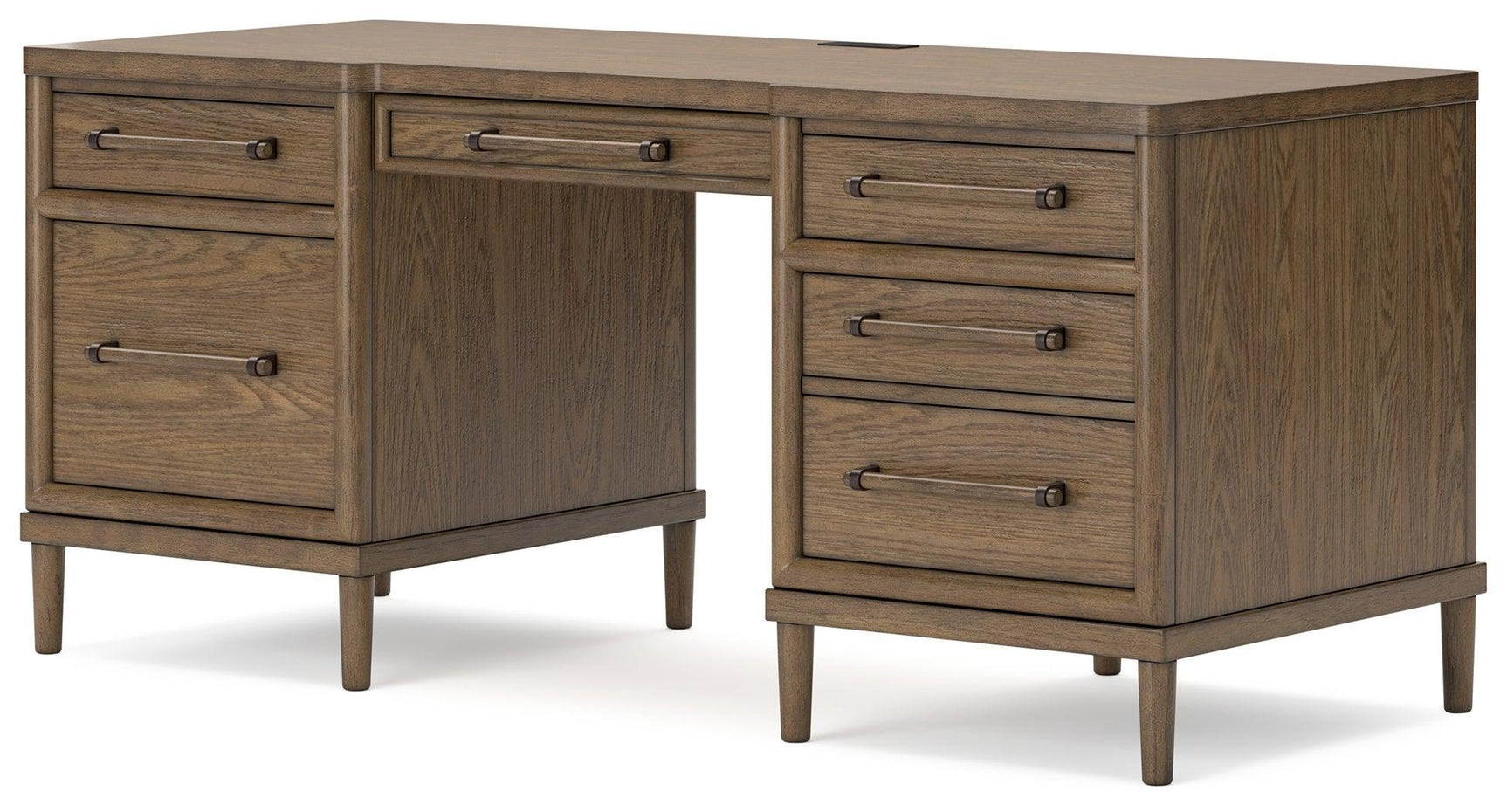 Roanhowe Brown Home Office Desk and Storage - Ella Furniture