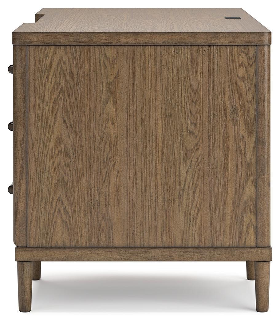 Roanhowe Brown Home Office Desk and Storage - Ella Furniture