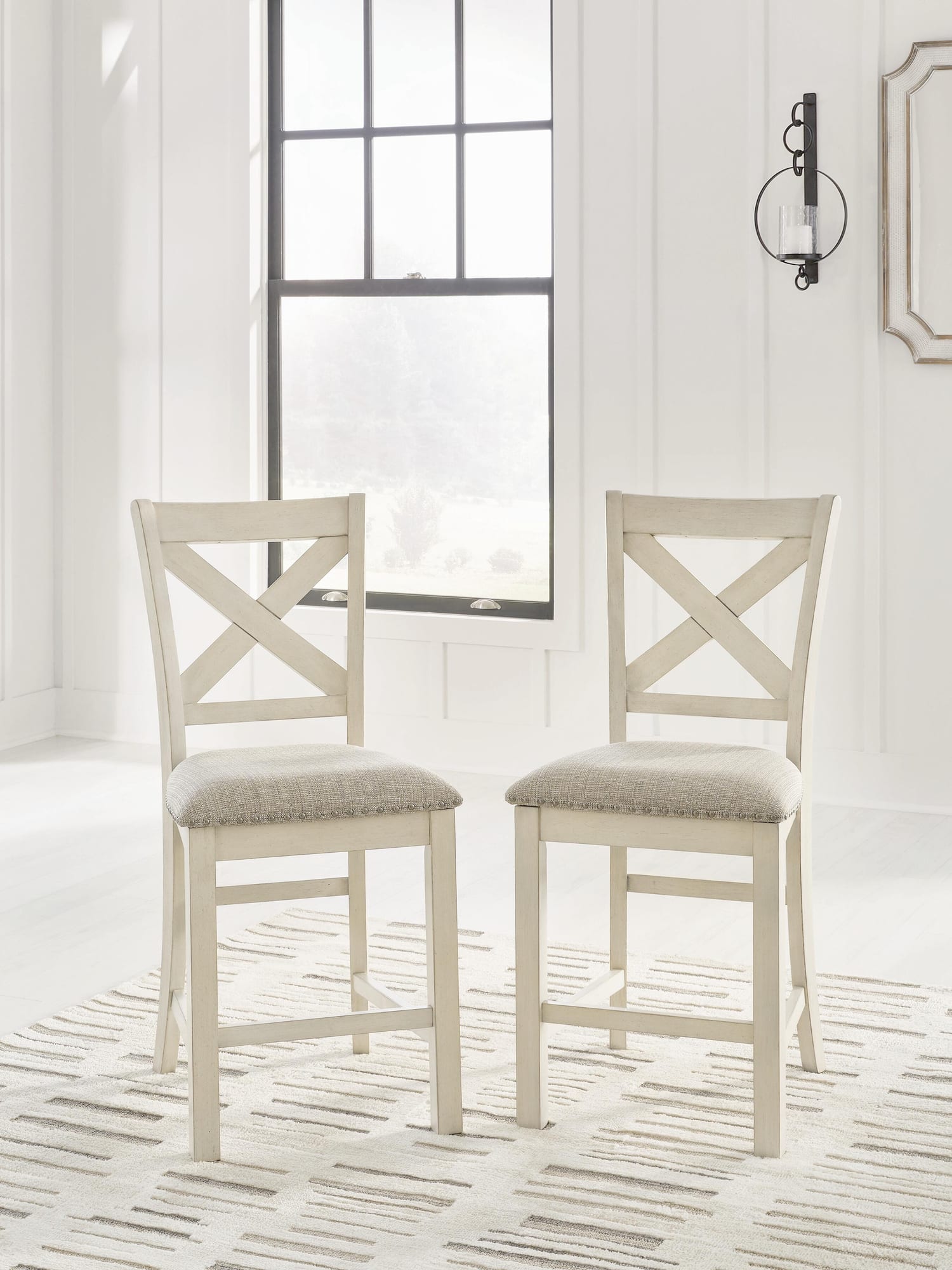 Robbinsdale Antique White Counter Height Barstool from Ella Furniture