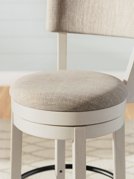 Robbinsdale Antique White Counter Height Barstool detail view
