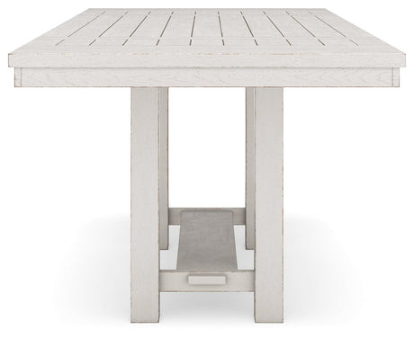 Robbinsdale Antique White Counter Height Dining Table And 8 Barstools - Ella Furniture