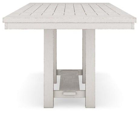 Robbinsdale Antique White Counter Height Dining Table And 8 Barstools - Ella Furniture