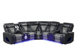 Robin Black Air Leather Power Reclining Sectional with Bluetooth and USB view 5