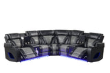 Robin Black Air Leather Power Reclining Sectional with Bluetooth and USB view 6