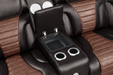 Robin Brown Air Leather Power Reclining Sectional with Bluetooth and USB view 2