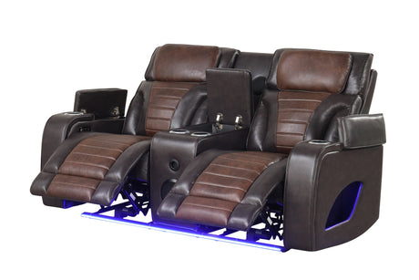 Robin Brown Air Leather Reclining 3-Piece Living Room Set view 4