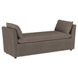 Robin Upholstered Accent Bench with Armrests Brown 910280 - Ella Furniture