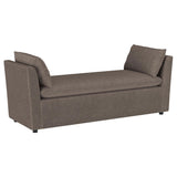 Robin Upholstered Accent Bench with Armrests Brown 910280 - Ella Furniture